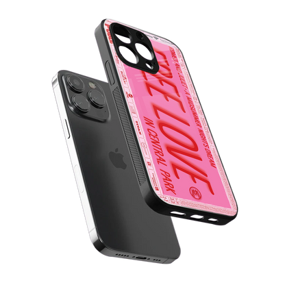 free love back phone cover | glass case for iphone 16 pro