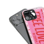 free love back phone cover | glass case for iphone 16 plus
