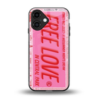 free love back phone cover | glass case for iphone 16