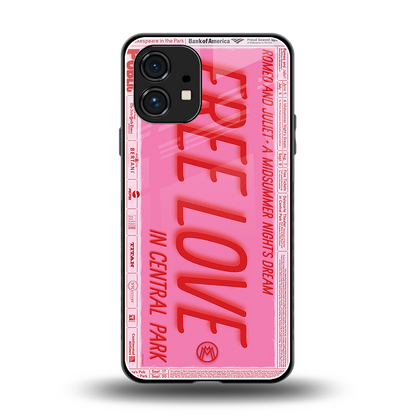 free love back phone cover | glass case for nothing phone 1
