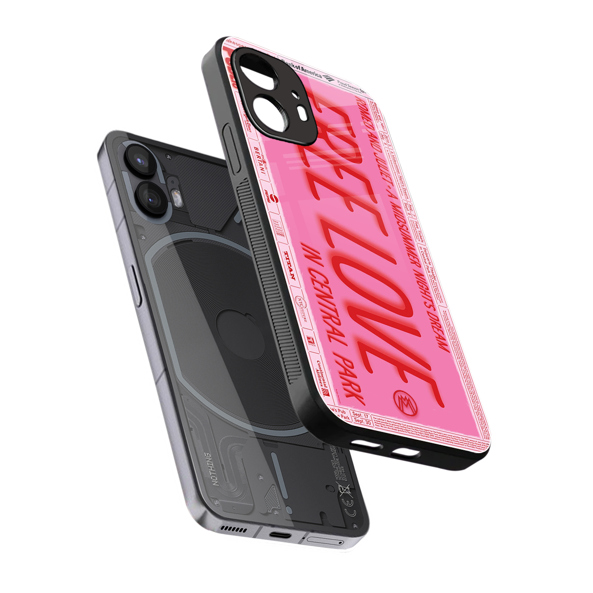 free love back phone cover | glass case for nothing phone 2