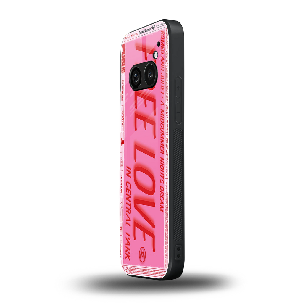 free love back phone cover | glass case for nothing phone 2a