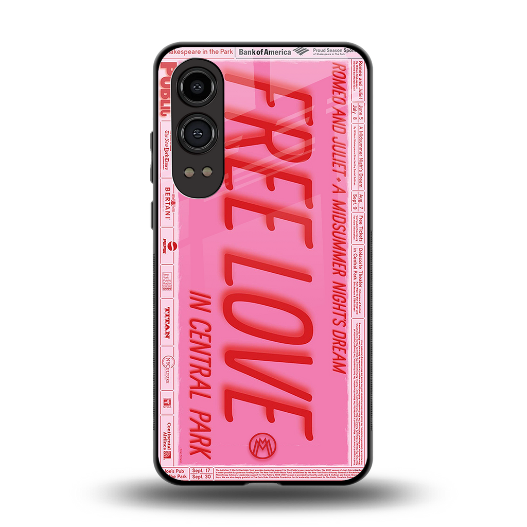 free love back phone cover | glass case for oneplus nord ce 4 lite