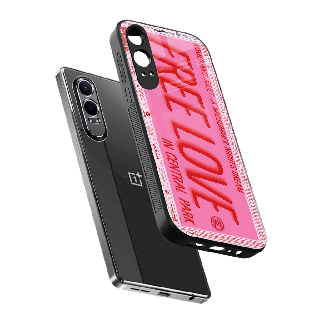 free love back phone cover | glass case for oneplus nord ce 4 lite
