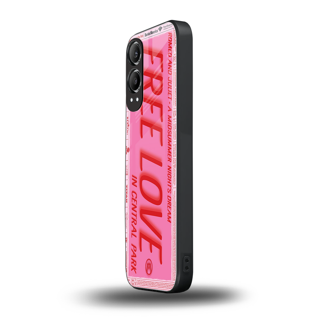 free love back phone cover | glass case for oneplus nord ce 4 lite