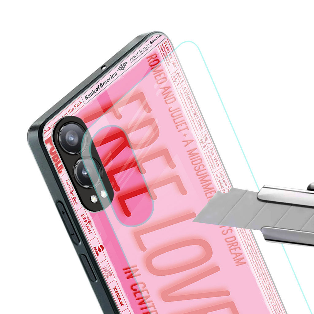 free love back phone cover | glass case for oneplus nord ce 4 lite