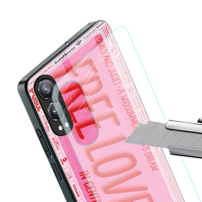 free love back phone cover | glass case for oneplus nord ce 4 lite