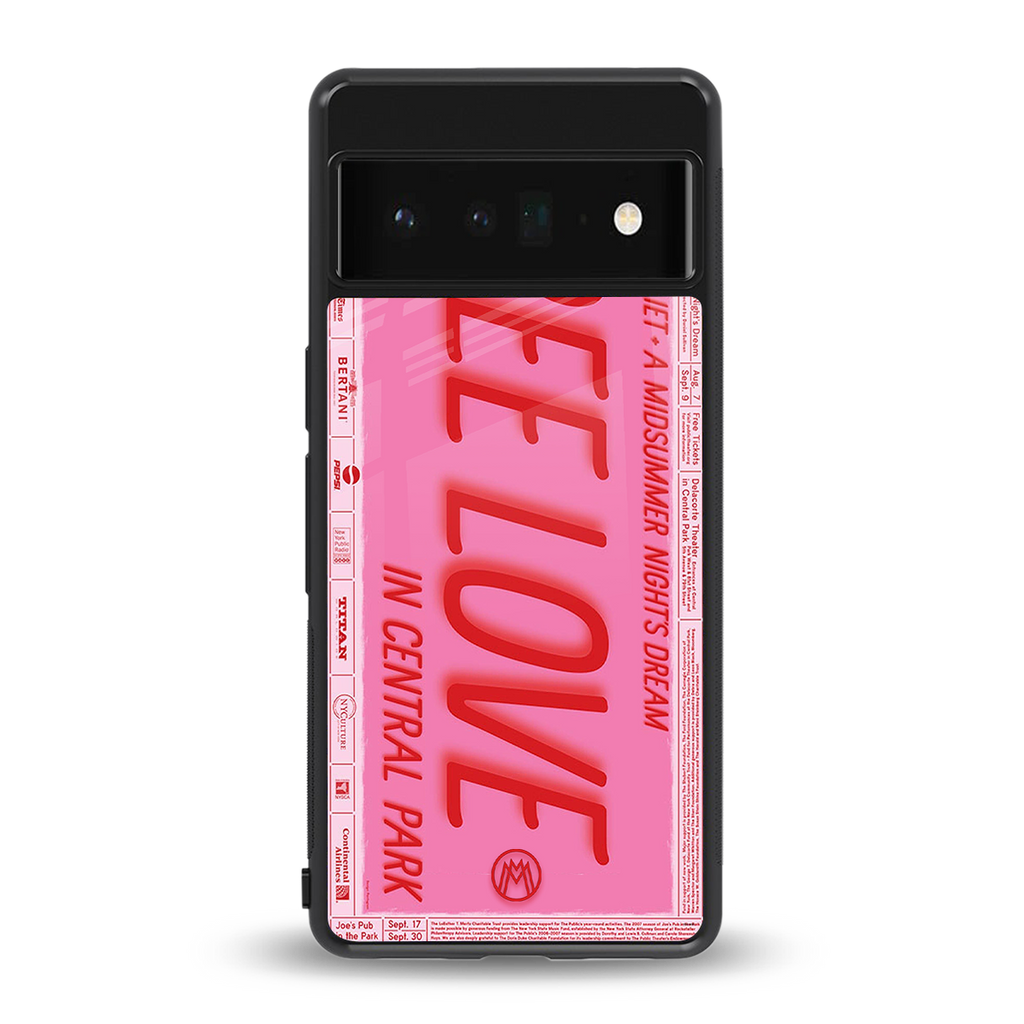 free love back phone cover | glass case for google pixel 6 pro