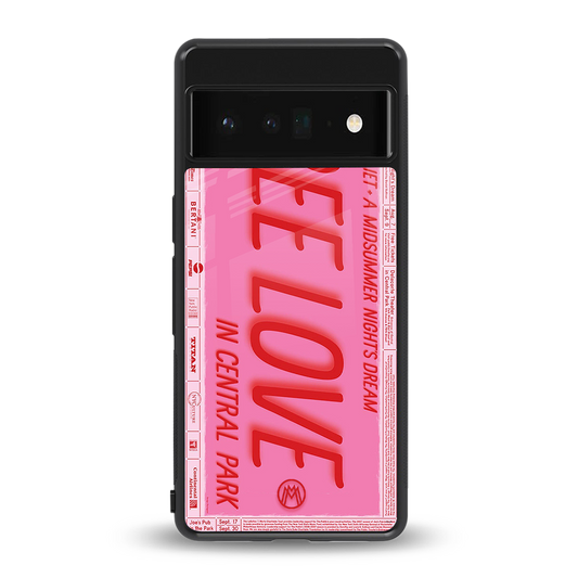 free love back phone cover | glass case for google pixel 6 pro