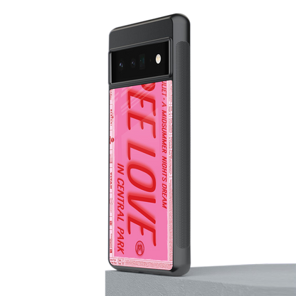 free love back phone cover | glass case for google pixel 6 pro
