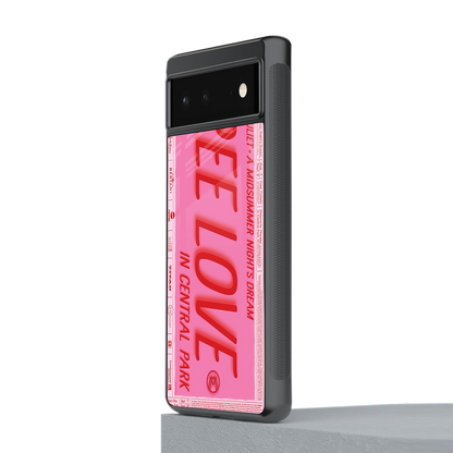 free love back phone cover | glass case for Google Pixel 6A