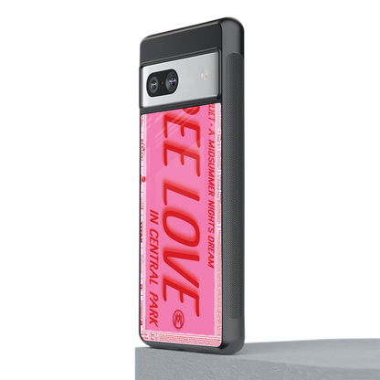 free love back phone cover | glass case for Google Pixel 7A