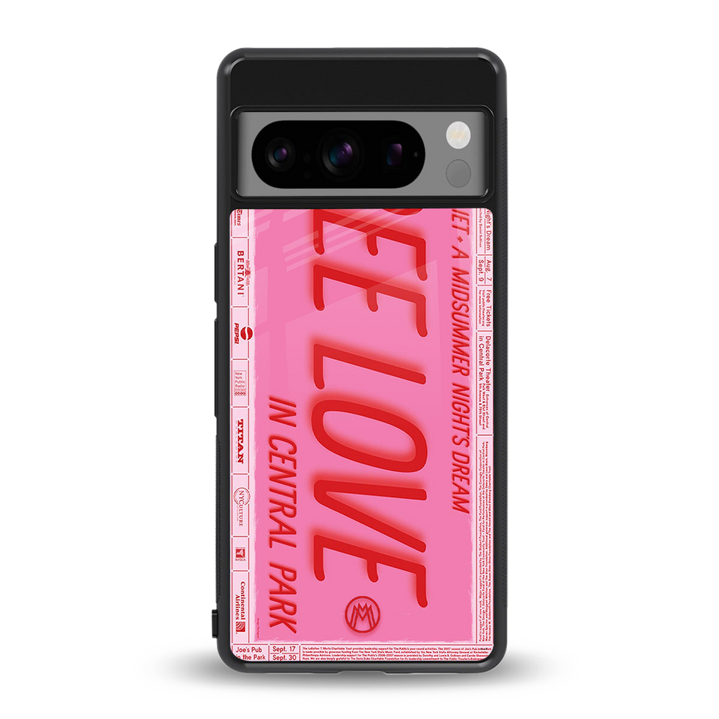 free love back phone cover | glass case for google pixel 8 pro