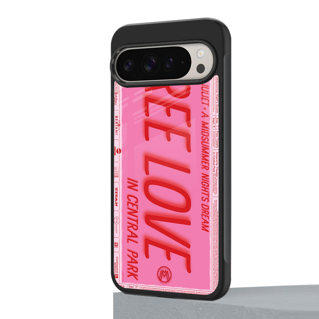 free love back phone cover | glass case for google pixel 9 pro