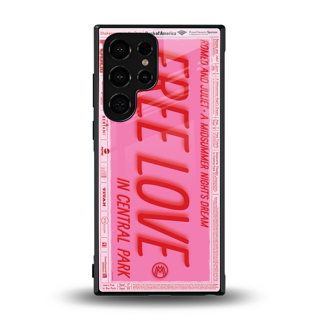 free love back phone cover | glass case for samsung galaxy s23 ultra