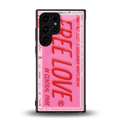 free love back phone cover | glass case for samsung galaxy s23 ultra