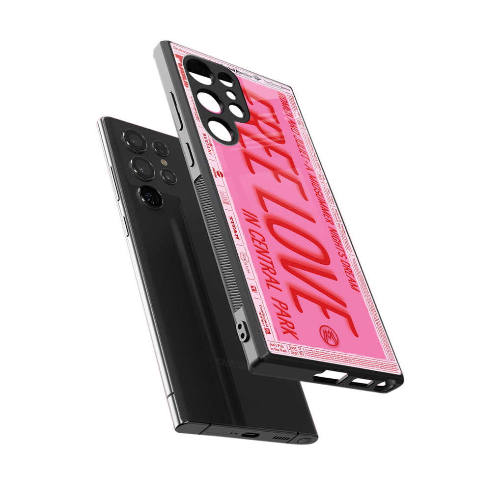 free love back phone cover | glass case for samsung galaxy s24 ultra