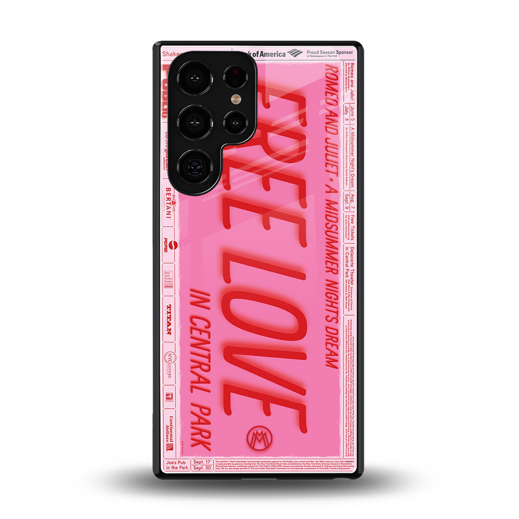 free love back phone cover | glass case for samsung galaxy s25 ultra