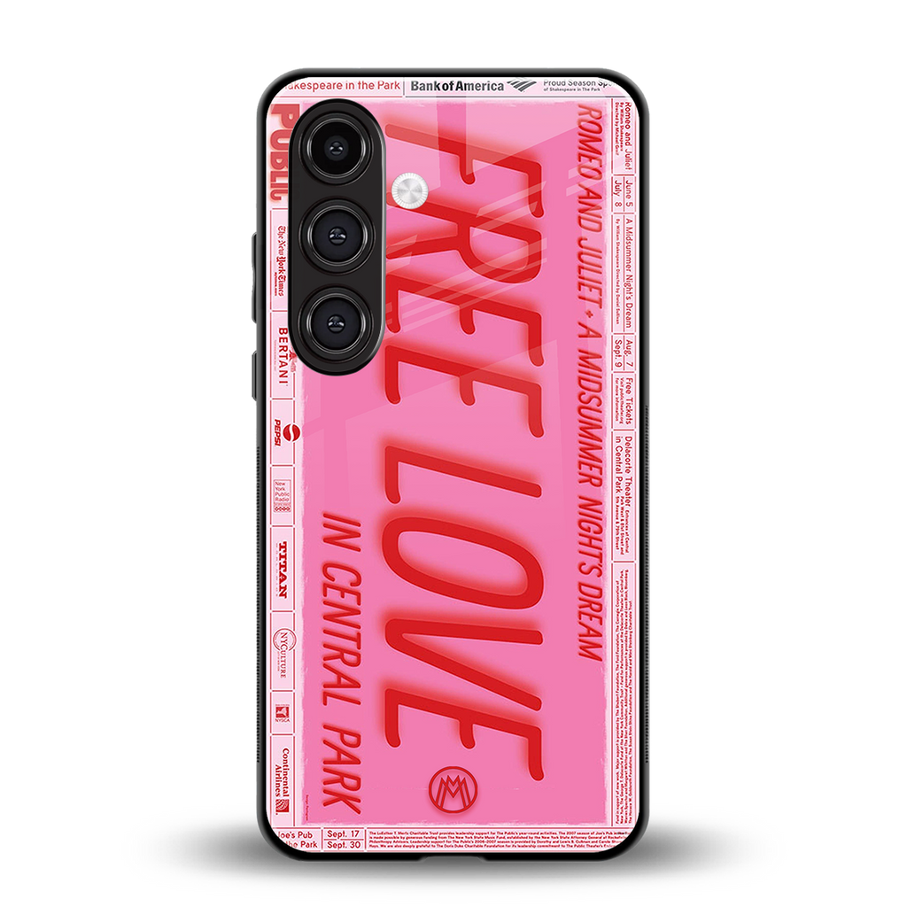 free love back phone cover | glass case for samsung galaxy s24