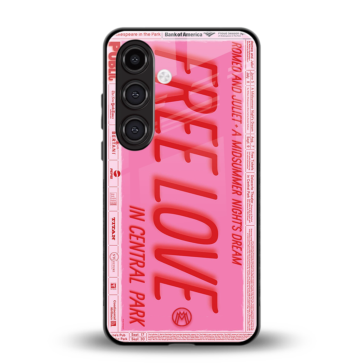 free love back phone cover | glass case for samsung galaxy s24 plus