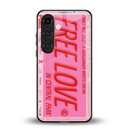 free love back phone cover | glass case for samsung galaxy s24 plus