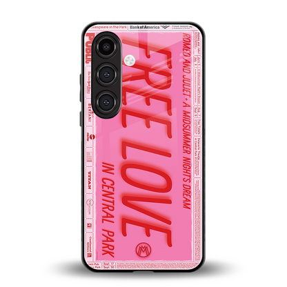 free love back phone cover | glass case for samsung galaxy s23 plus