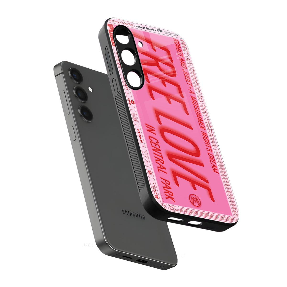 free love back phone cover | glass case for samsung galaxy s24 plus