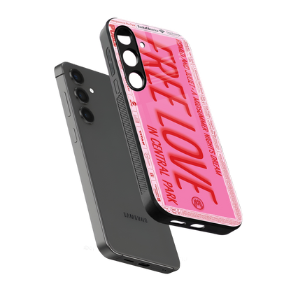 free love back phone cover | glass case for samsung galaxy s24 plus