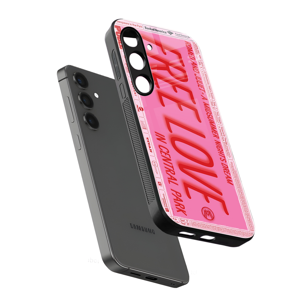 free love back phone cover | glass case for samsung galaxy s25 plus