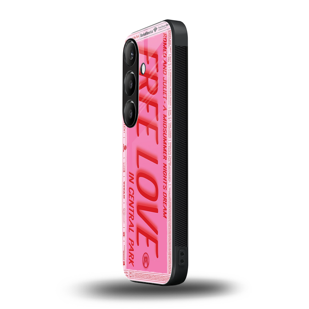 free love back phone cover | glass case for samsung galaxy s25 plus
