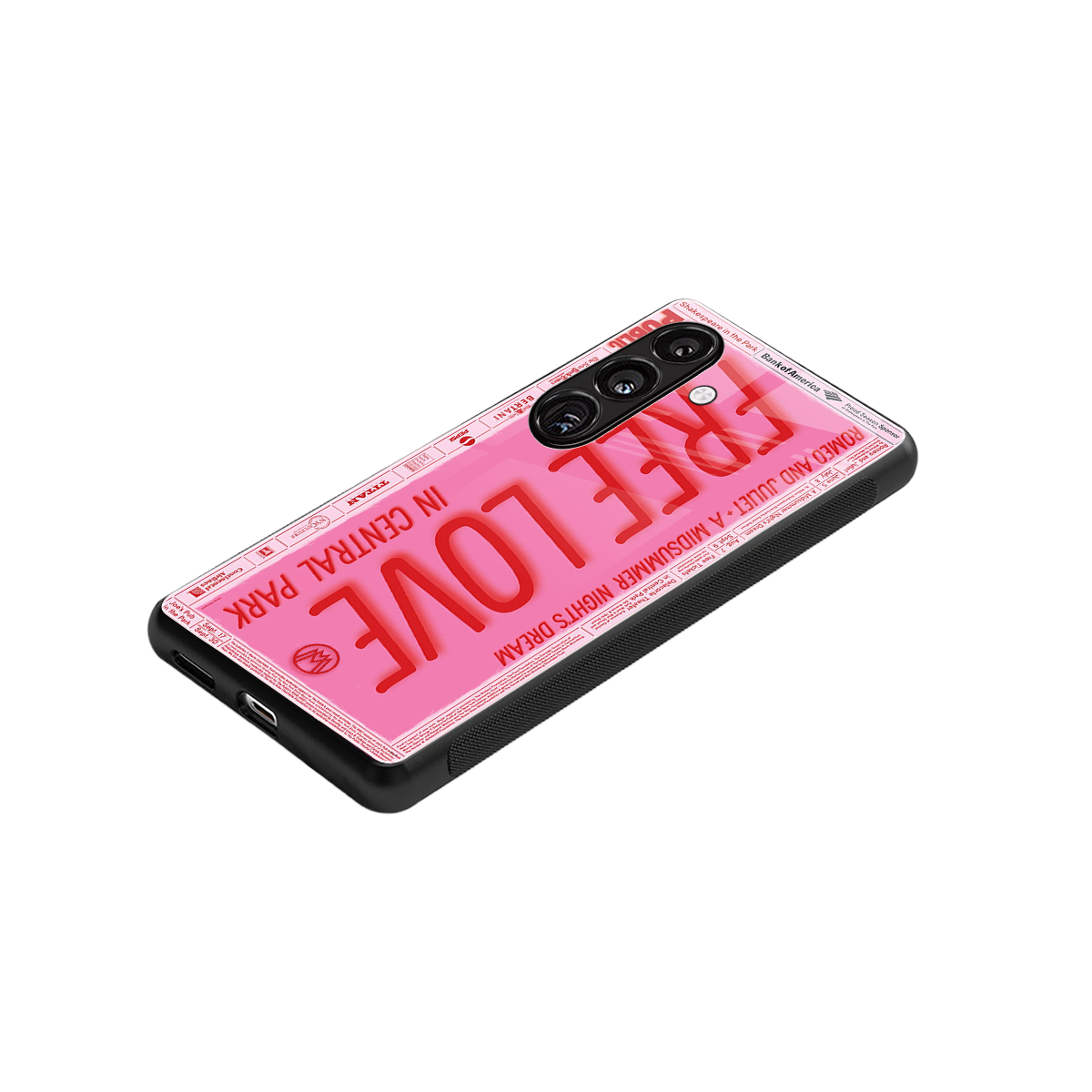 free love back phone cover | glass case for samsung galaxy s24 plus