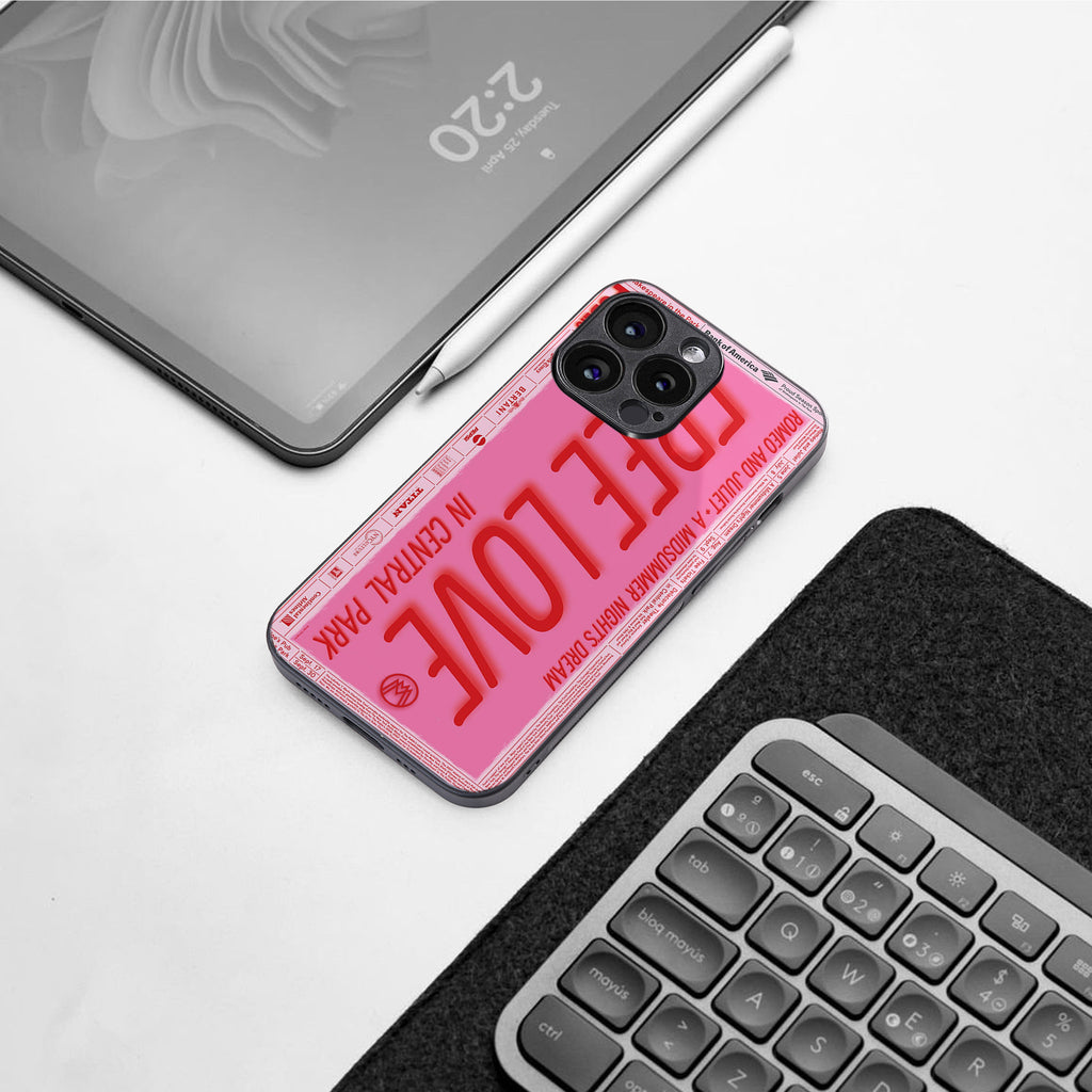 free love back phone cover | glass case for iphone 16 plus