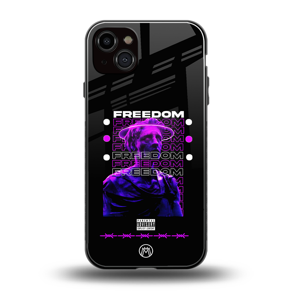 freedom back phone cover | glass case for iphone 14 plus