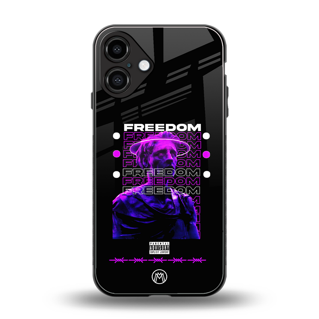 freedom back phone cover | glass case for iphone 16 plus
