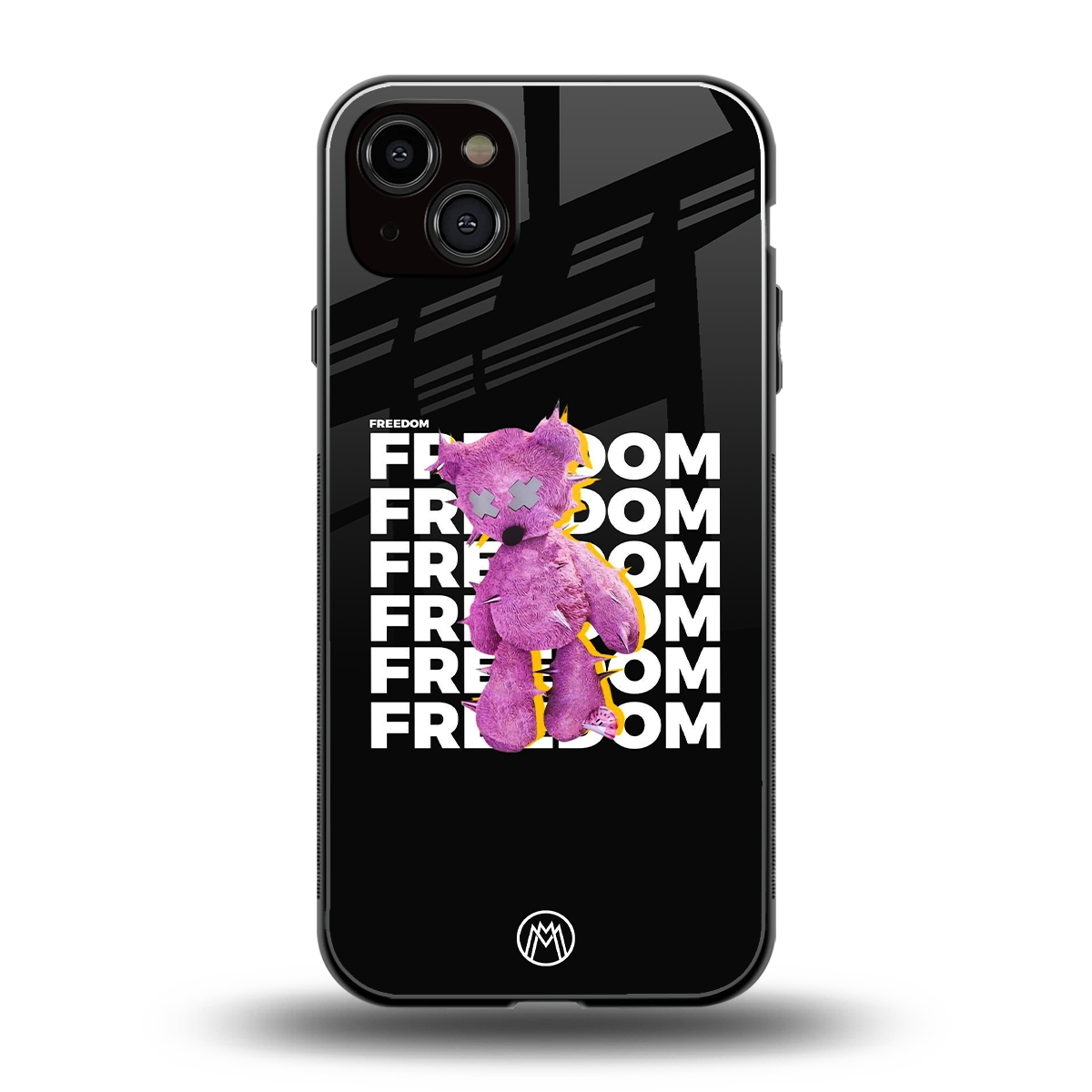 freefall back phone cover | glass case for iphone 15 plus
