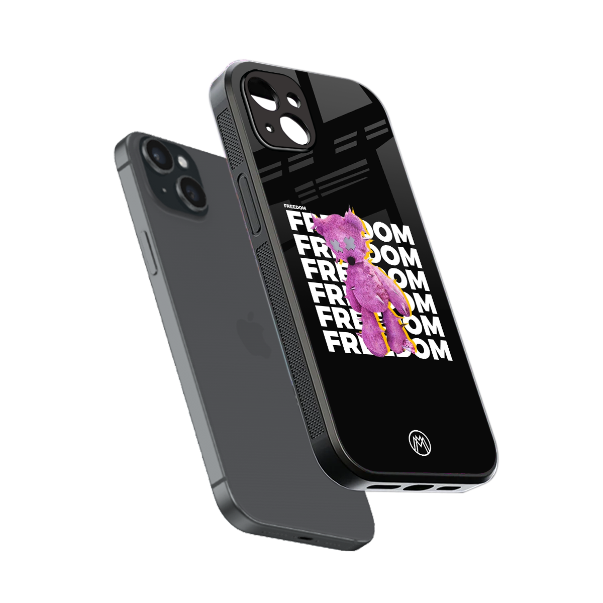 freefall back phone cover | glass case for iphone 15 plus