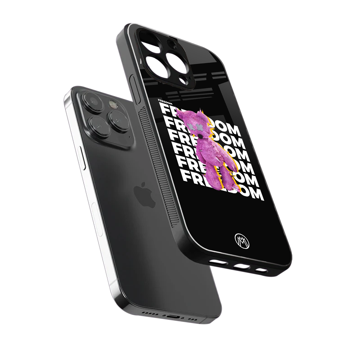 freefall back phone cover | glass case for iphone 15 pro max