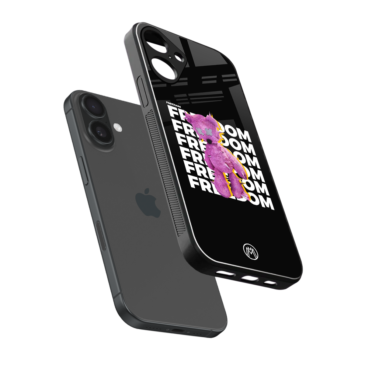 freefall back phone cover | glass case for iphone 16 plus