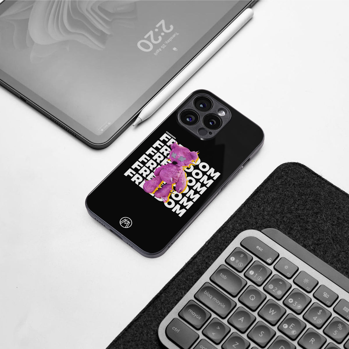 freefall back phone cover | glass case for iphone 16 pro