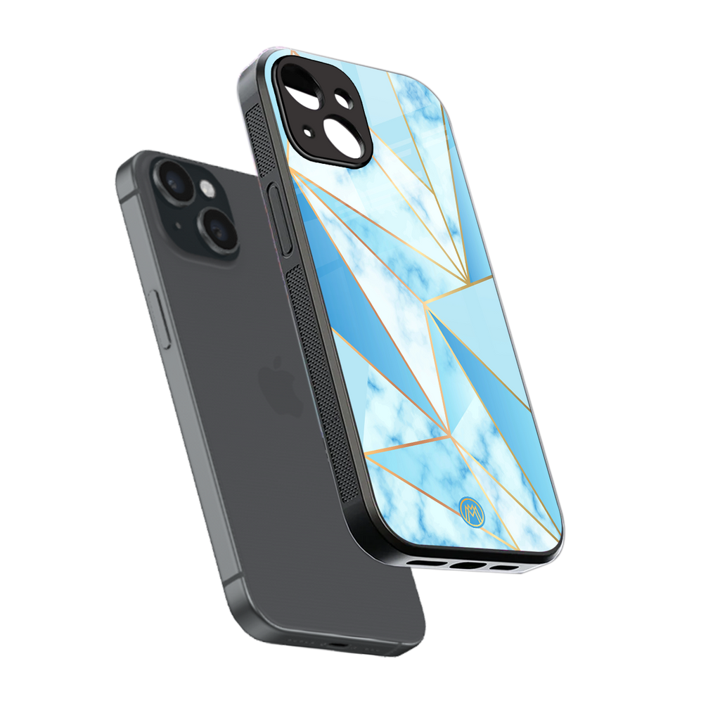 french marble back phone cover | glass case for iphone 13 mini