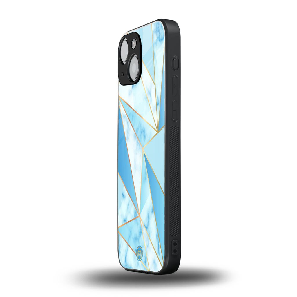 french marble back phone cover | glass case for iphone 13 mini