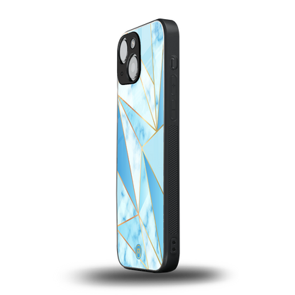 french marble back phone cover | glass case for iphone 13 mini
