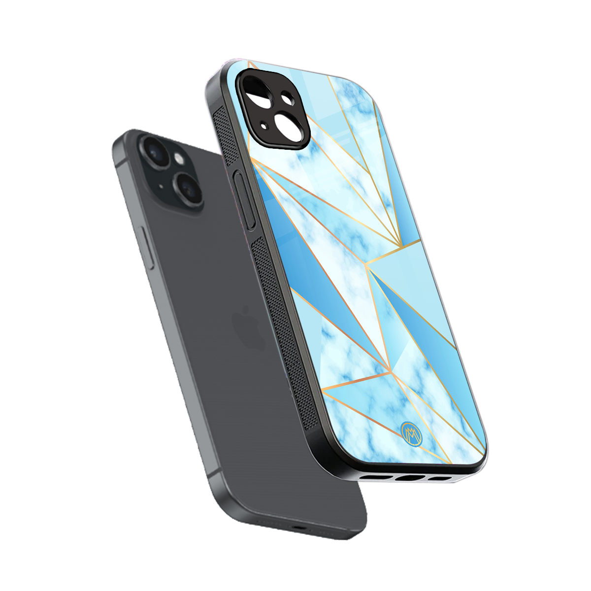 french marble back phone cover | glass case for iphone 15 plus