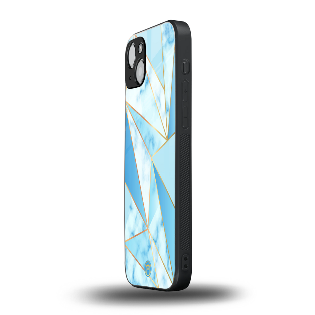 french marble back phone cover | glass case for iphone 14 plus