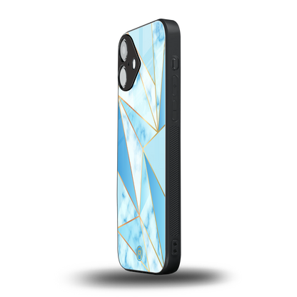french marble back phone cover | glass case for iphone 16 plus