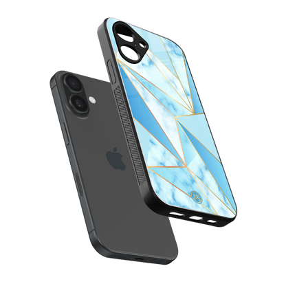 french marble back phone cover | glass case for iphone 16