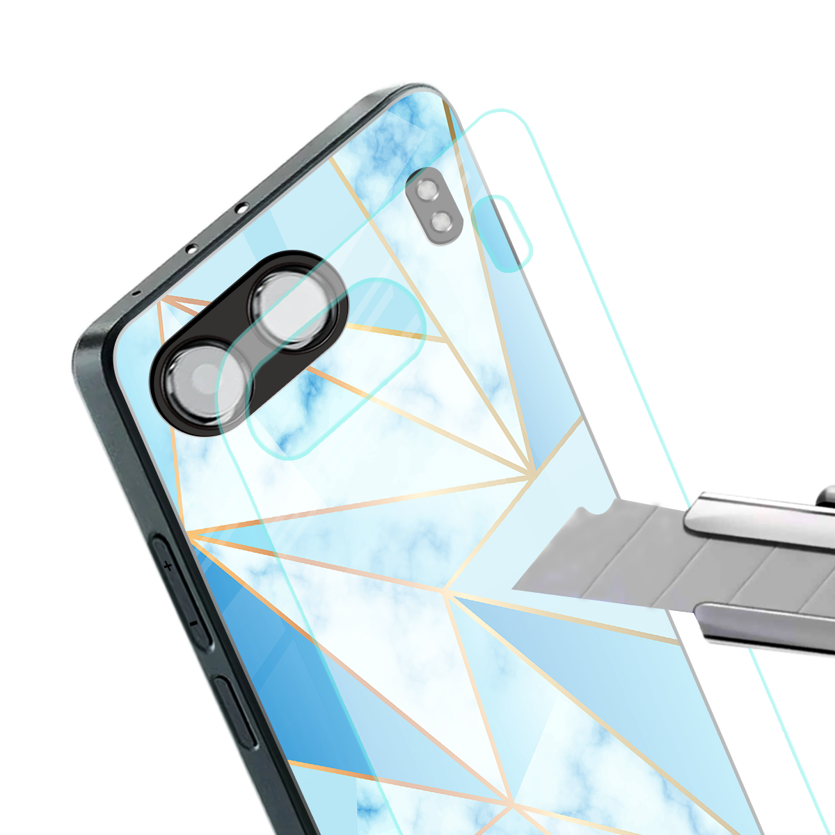 french marble back phone cover | glass case for oneplus nord 4
