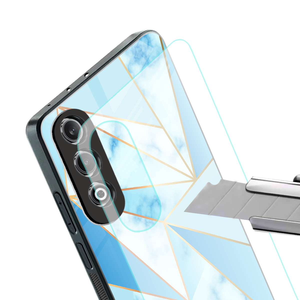french marble back phone cover | glass case for oneplus nord ce 4