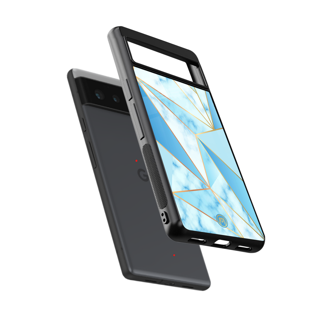 french marble back phone cover | glass case for Google Pixel 6A