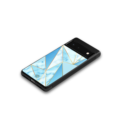 french marble back phone cover | glass case for Google Pixel 6A